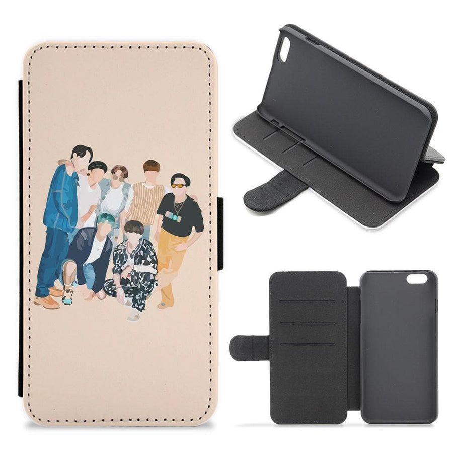 Casual BTS Band Flip / Wallet Phone Case