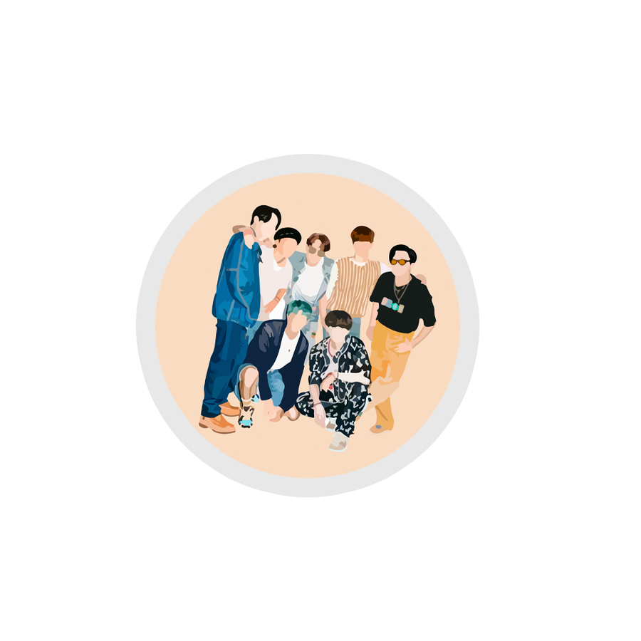 Casual BTS Band Sticker