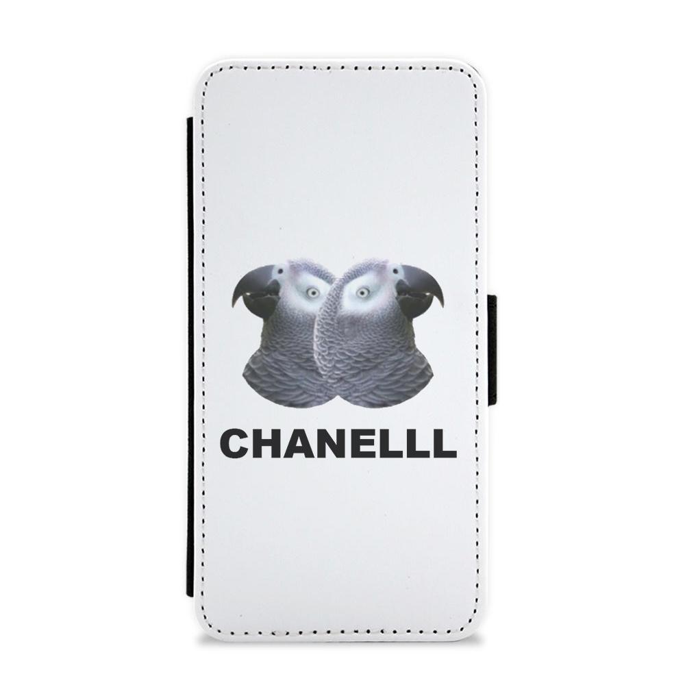 Chanel The African Grey Logo Flip / Wallet Phone Case