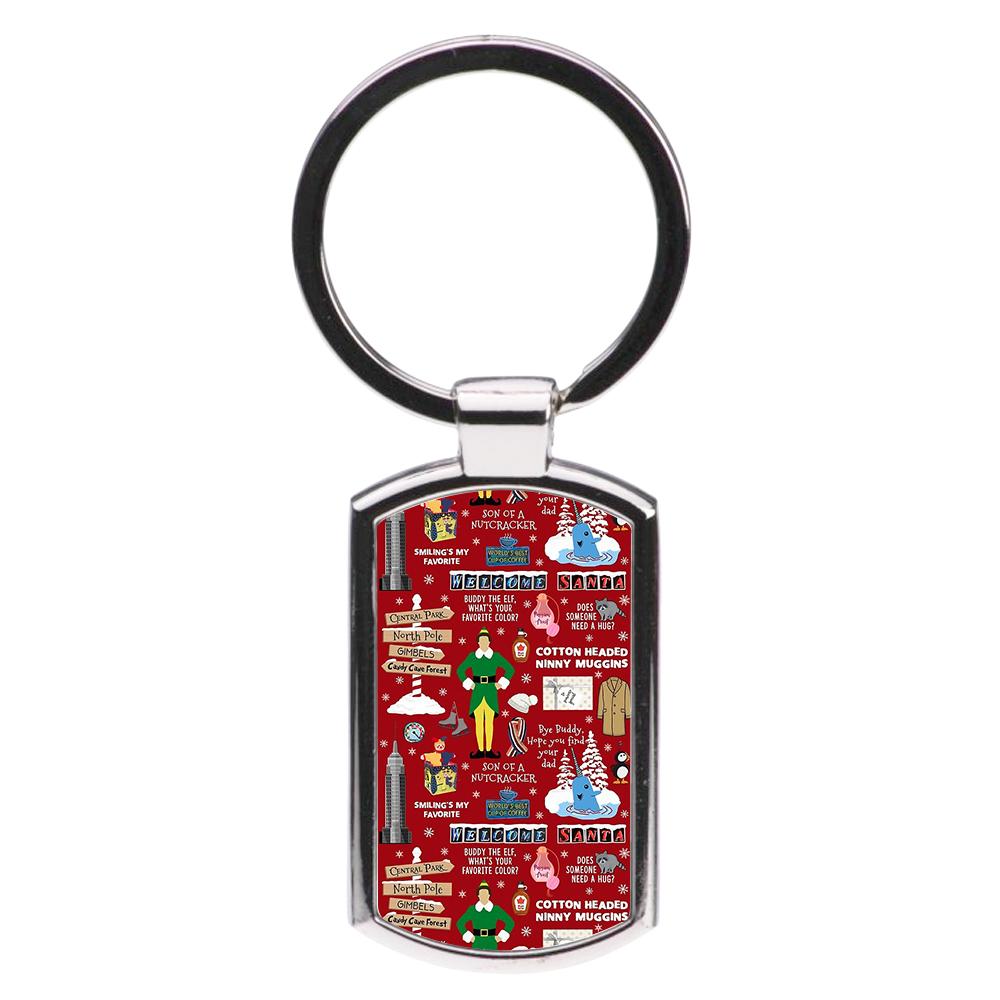 Red Buddy The Elf Pattern Luxury Keyring