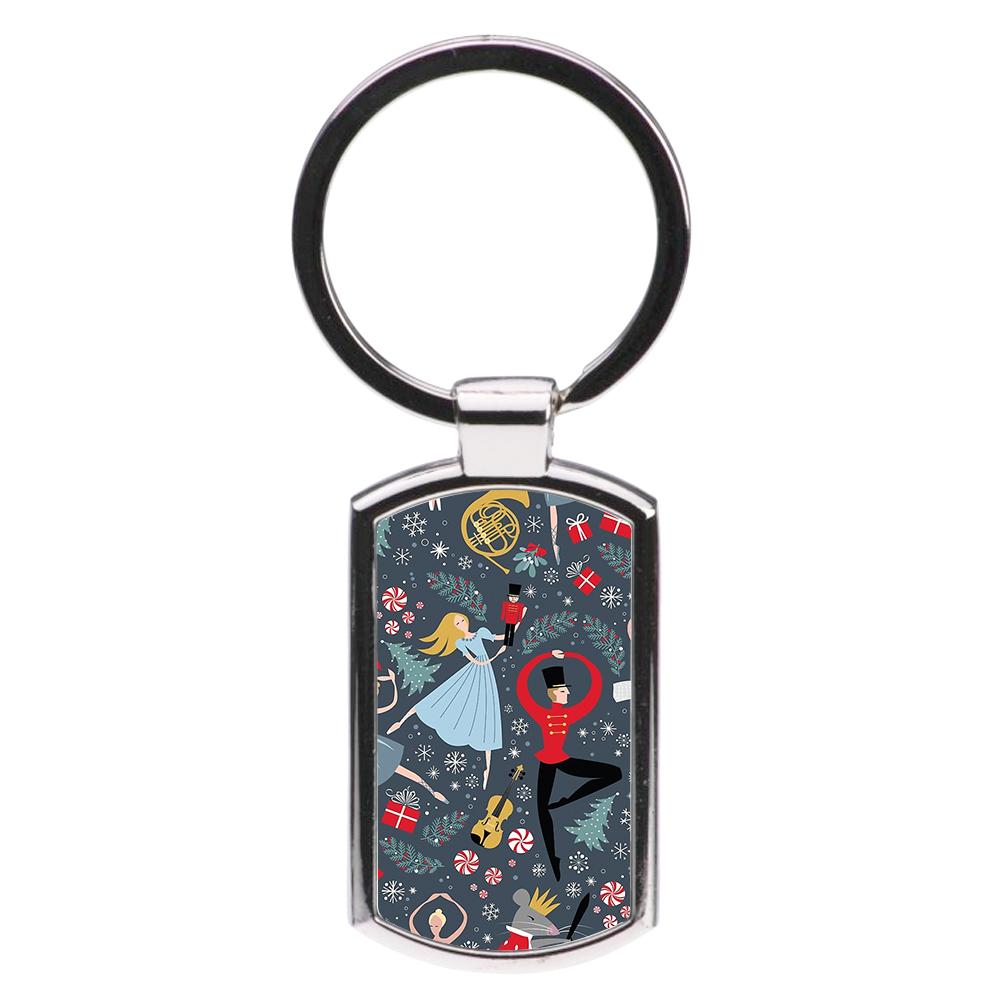 Nutcracker Ballet Pattern - Christmas Luxury Keyring