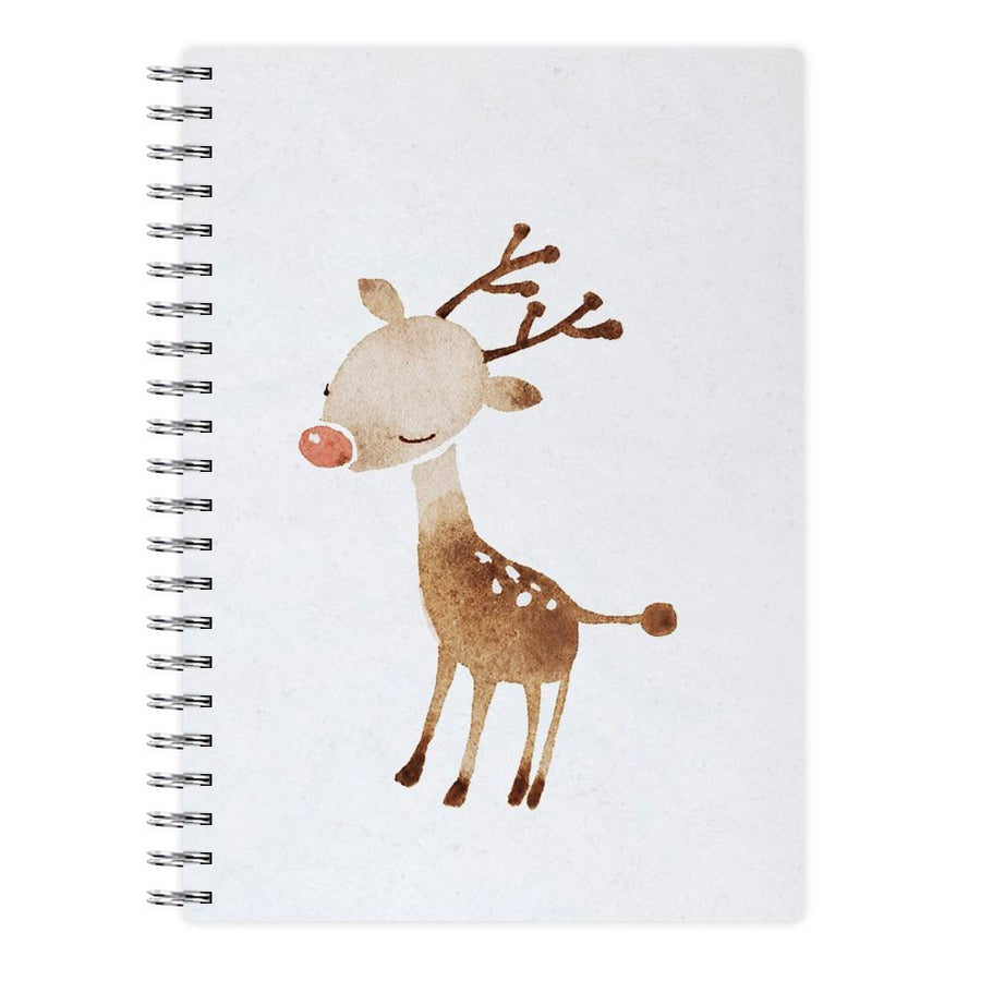 Watercolour Rudolph The Reindeer Notebook