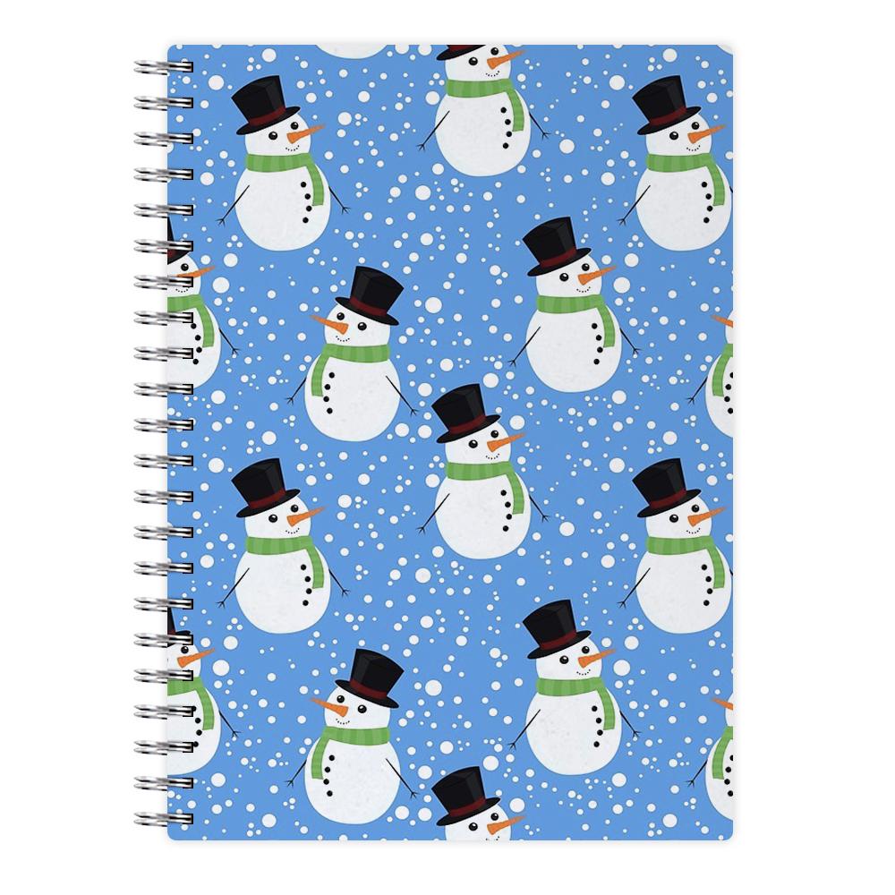 Blue Snowman Pattern Notebook