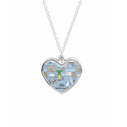 Blue Buddy The Elf Pattern Necklace