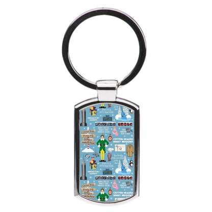 Blue Buddy The Elf Pattern Luxury Keyring