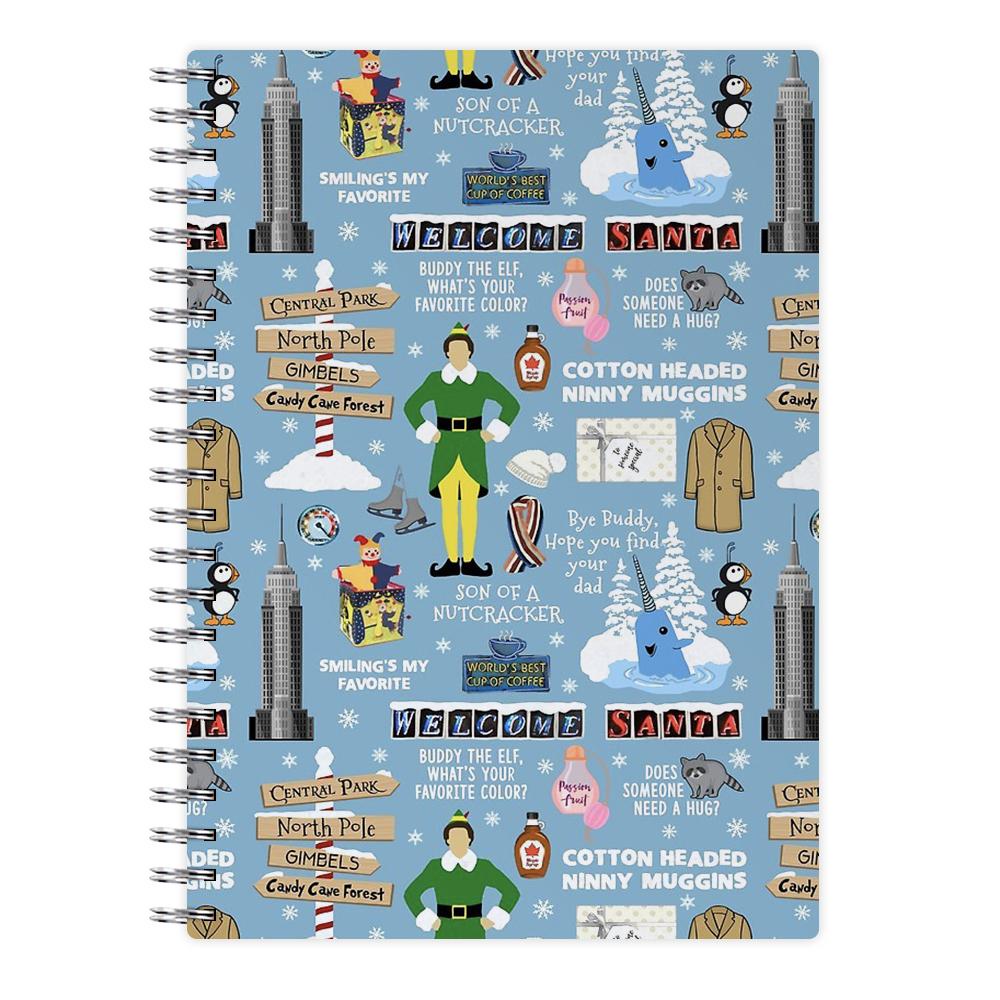 Blue Buddy The Elf Pattern Notebook