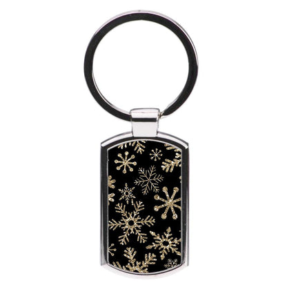 Gold Snowflake Pattern Luxury Keyring