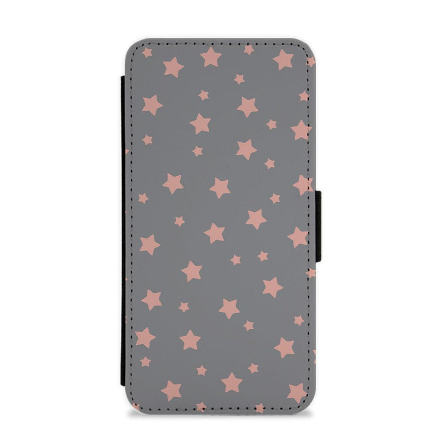 Rose Gold Star Pattern Flip Wallet Phone Case