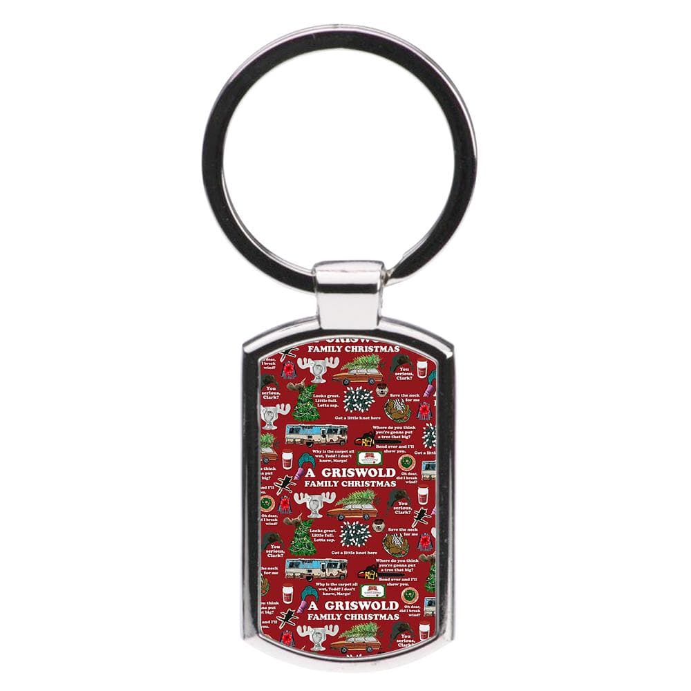 Christmas Holiday Collage Luxury Keyring