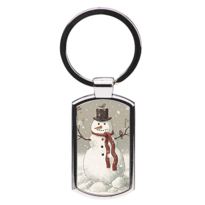 Christmas Snowman Drawing Luxury Keyring