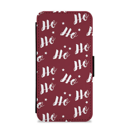 Ho Ho Ho Christmas Pattern Flip / Wallet Phone Case