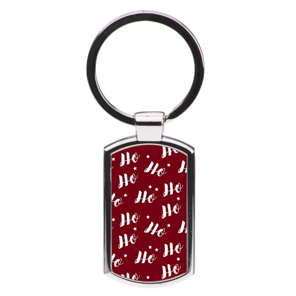 Ho Ho Ho Christmas Pattern Luxury Keyring