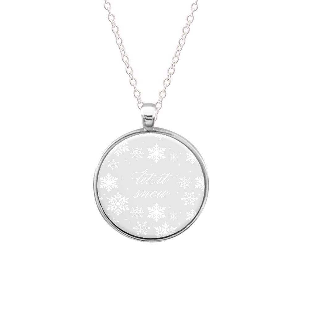 Let It Snow Christmas Pattern Necklace