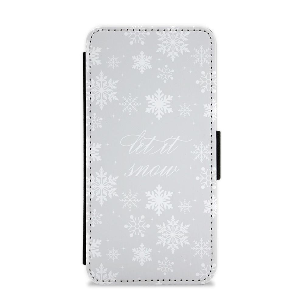 Let It Snow Christmas Pattern Flip / Wallet Phone Case