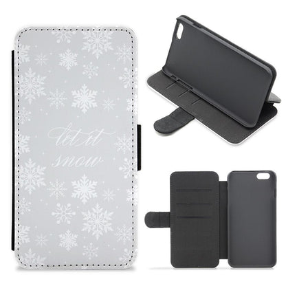 Let It Snow Christmas Pattern Flip / Wallet Phone Case