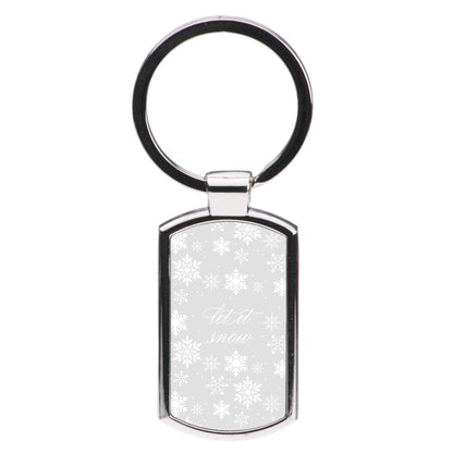 Let It Snow Christmas Pattern Luxury Keyring