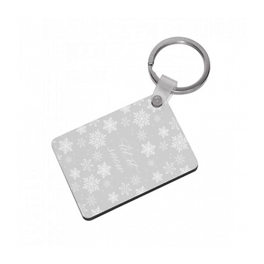 Let It Snow Christmas Pattern Keyring