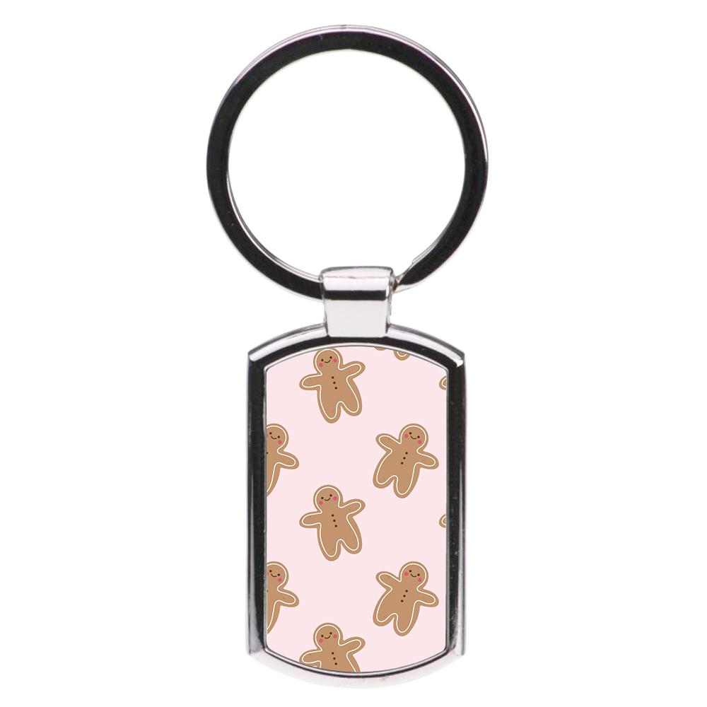 Gingerbread Men Christmas Pattern Luxury Keyring