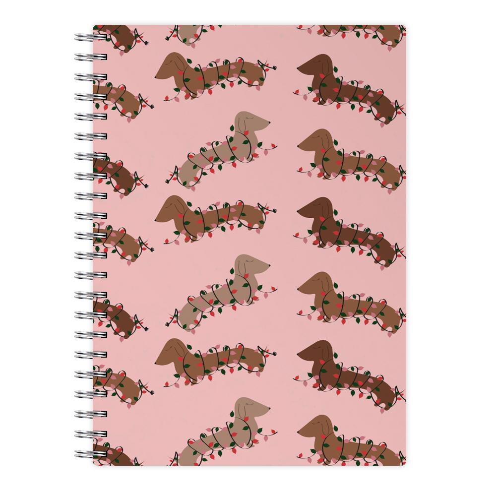 Dachshund Christmas Pattern Notebook