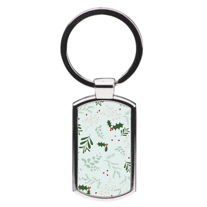 Christmas Floral Pattern Luxury Keyring