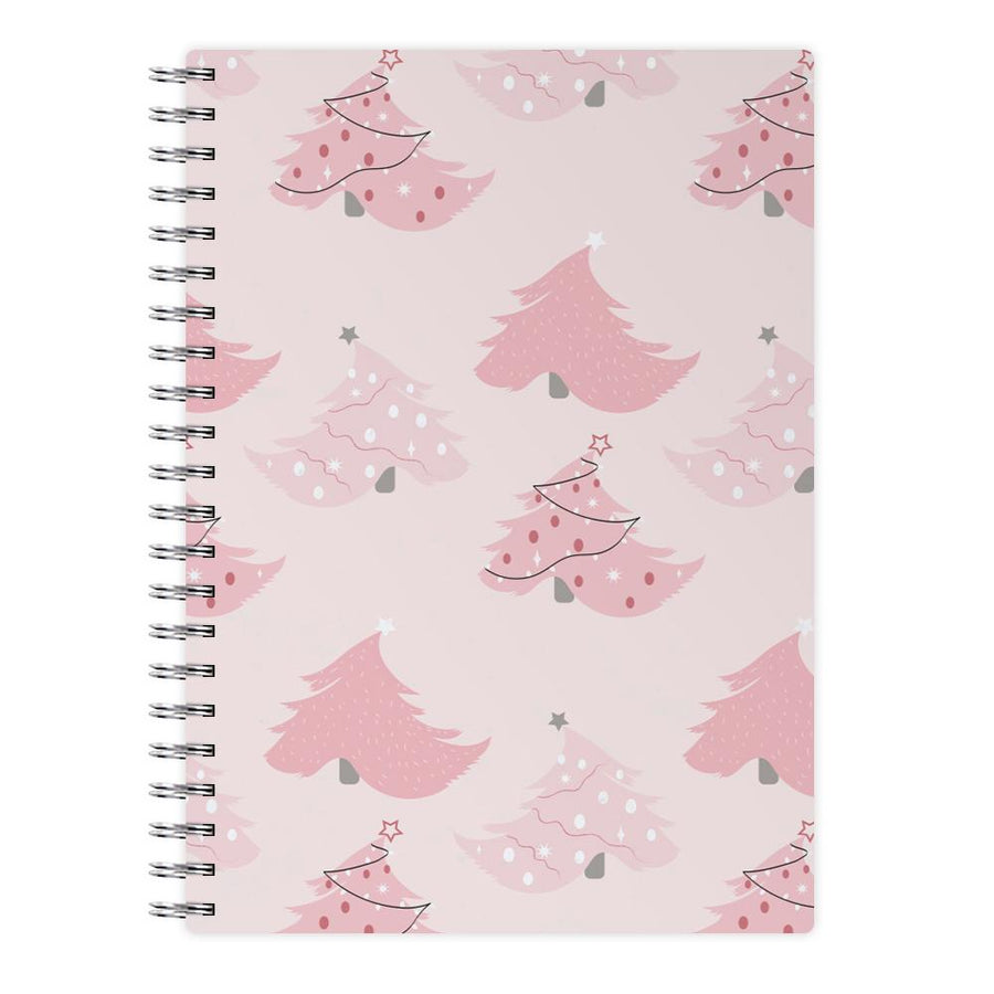 Pink Christmas Tree Pattern Notebook