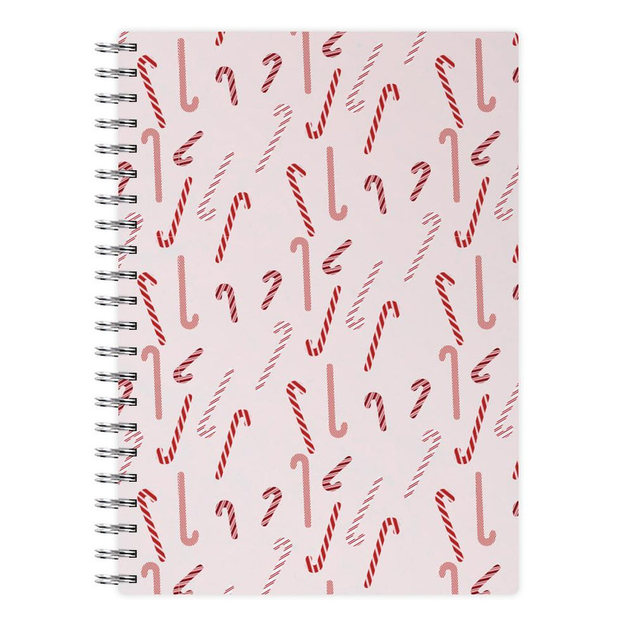 Pink Candycane Christmas Pattern Notebook