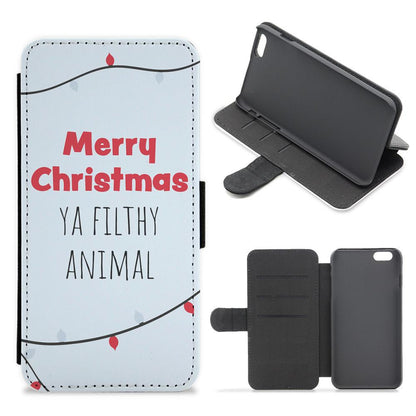 Merry Christmas Ya Filthy Animal - Home Alone Flip / Wallet Phone Case