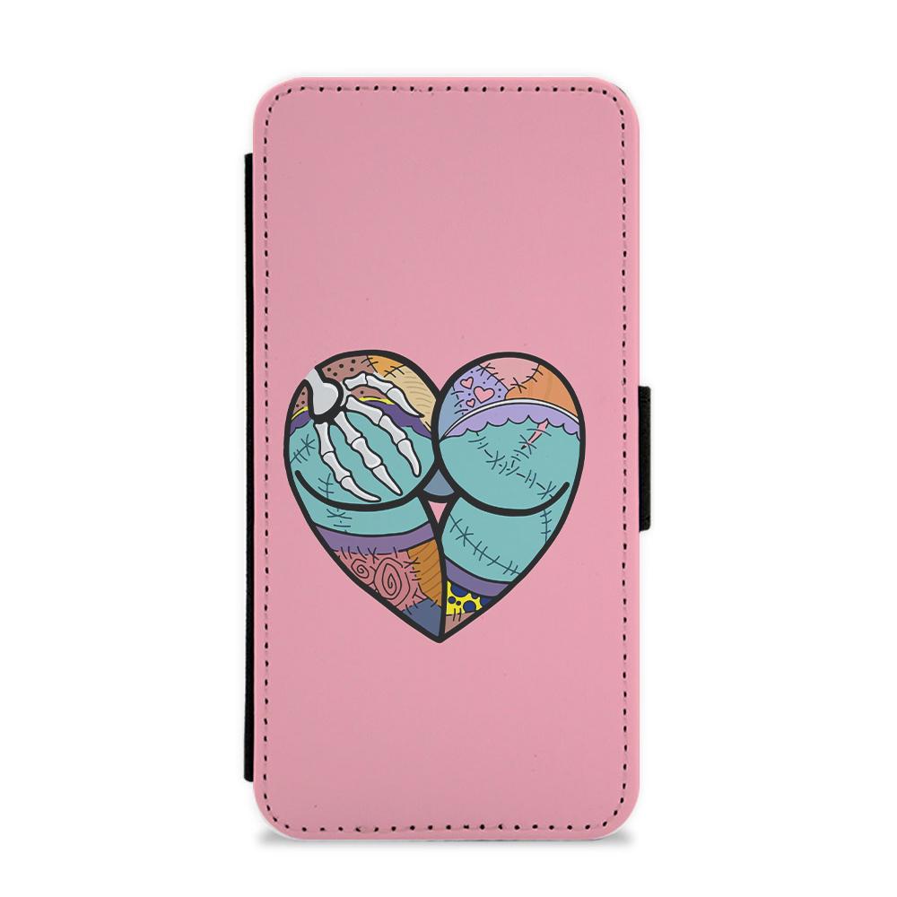 Sally And Jack Heart - Nightmare Before Christmas Flip / Wallet Phone Case