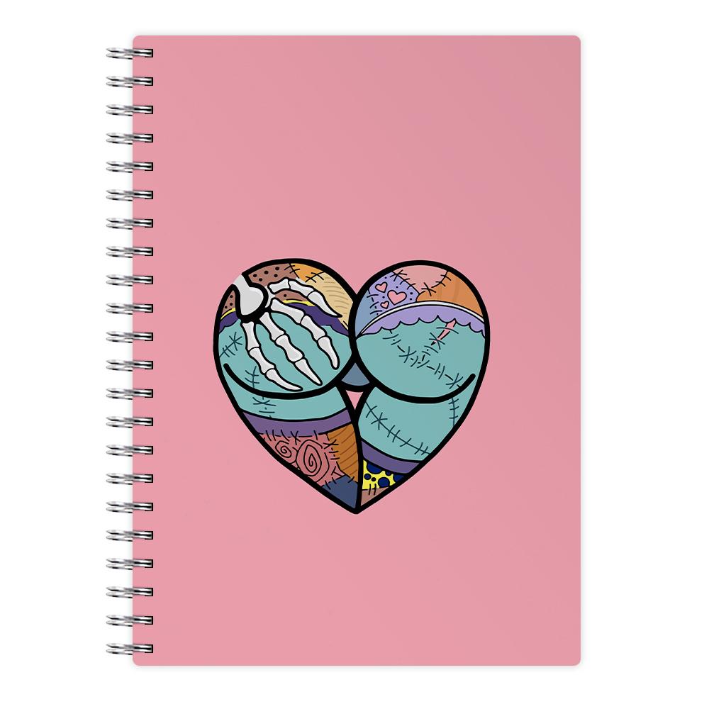 Sally And Jack Heart - Nightmare Before Christmas Notebook
