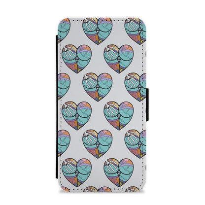 Sally And Jack Heart Pattern - Nightmare Before Christmas Flip / Wallet Phone Case