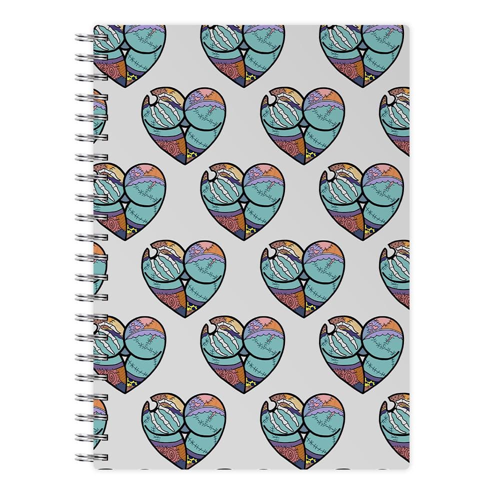 Sally And Jack Heart Pattern - Nightmare Before Christmas Notebook