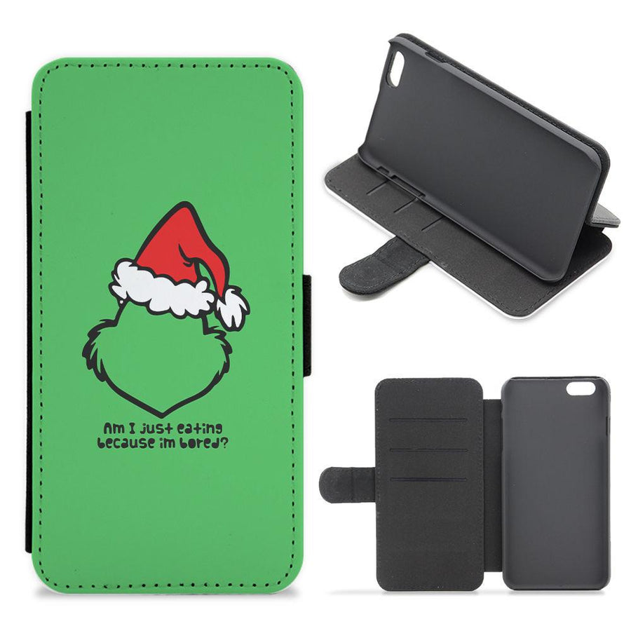 Eating Because I'm Bored - Grinch Flip / Wallet Phone Case
