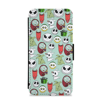 Nightmare Before Christmas Characters Pattern Flip / Wallet Phone Case