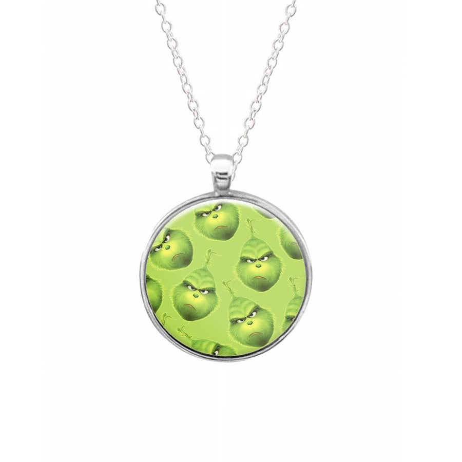 Grinch Face Pattern - Christmas Necklace