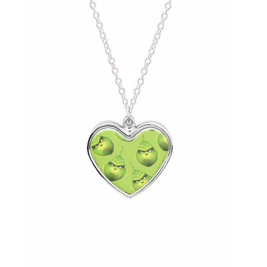 Grinch Face Pattern - Christmas Necklace