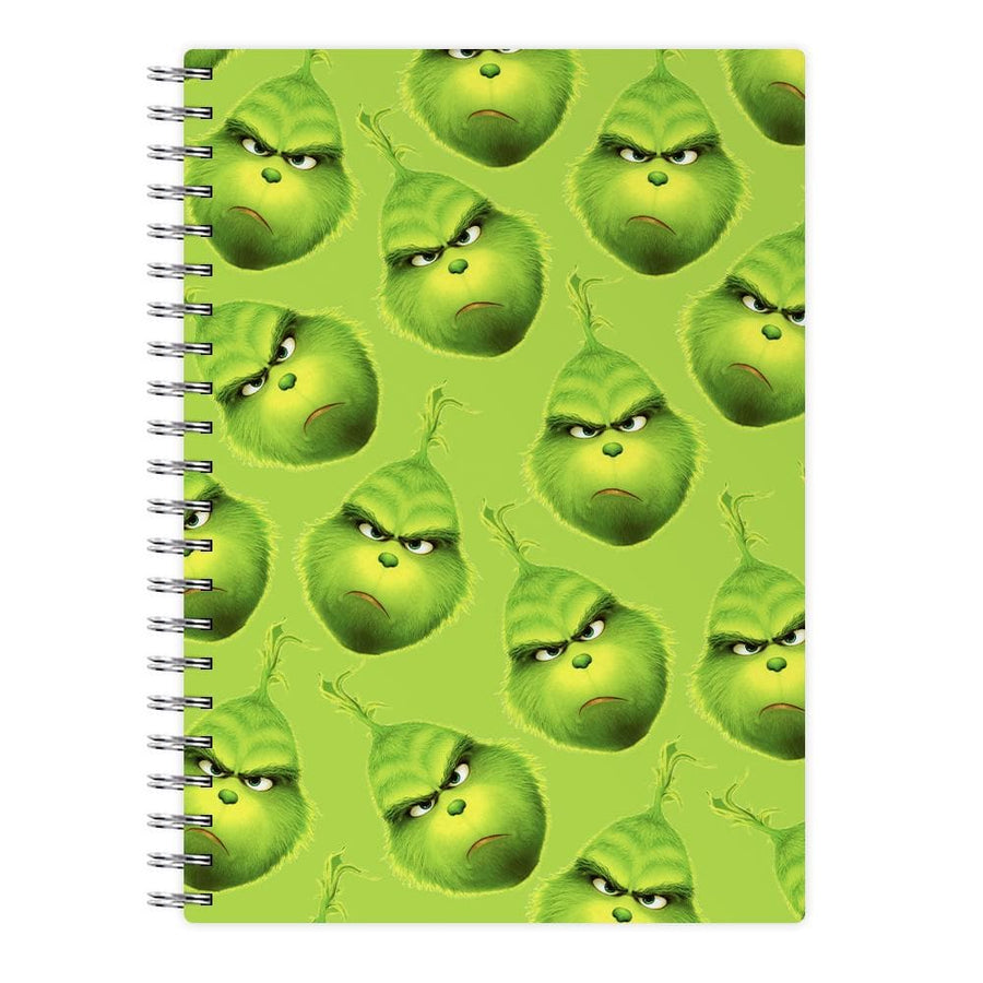 Grinch Face Pattern - Christmas Notebook