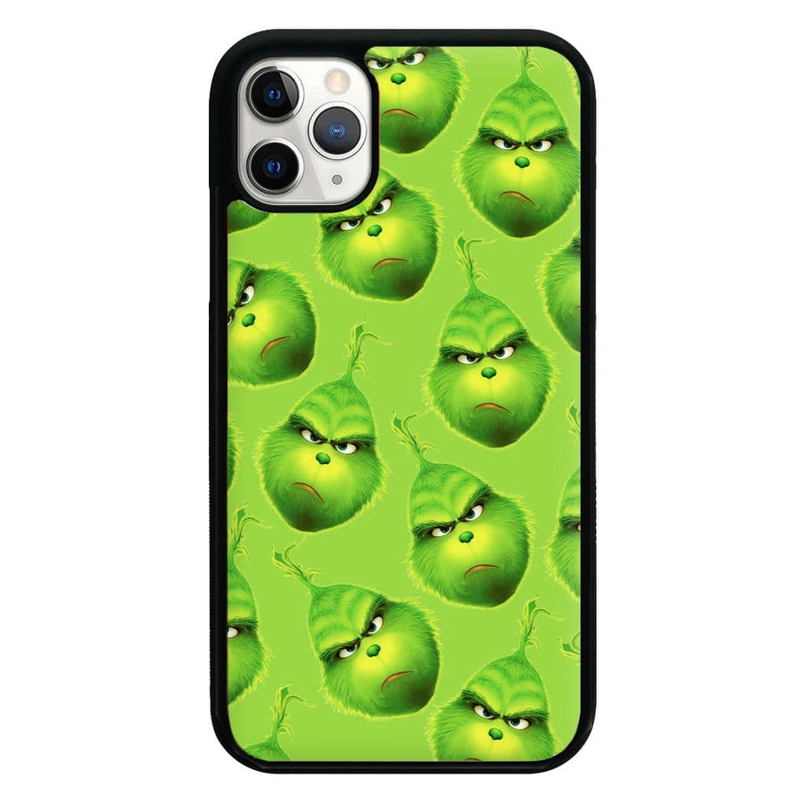 Grinch Face Pattern - Christmas Phone Case