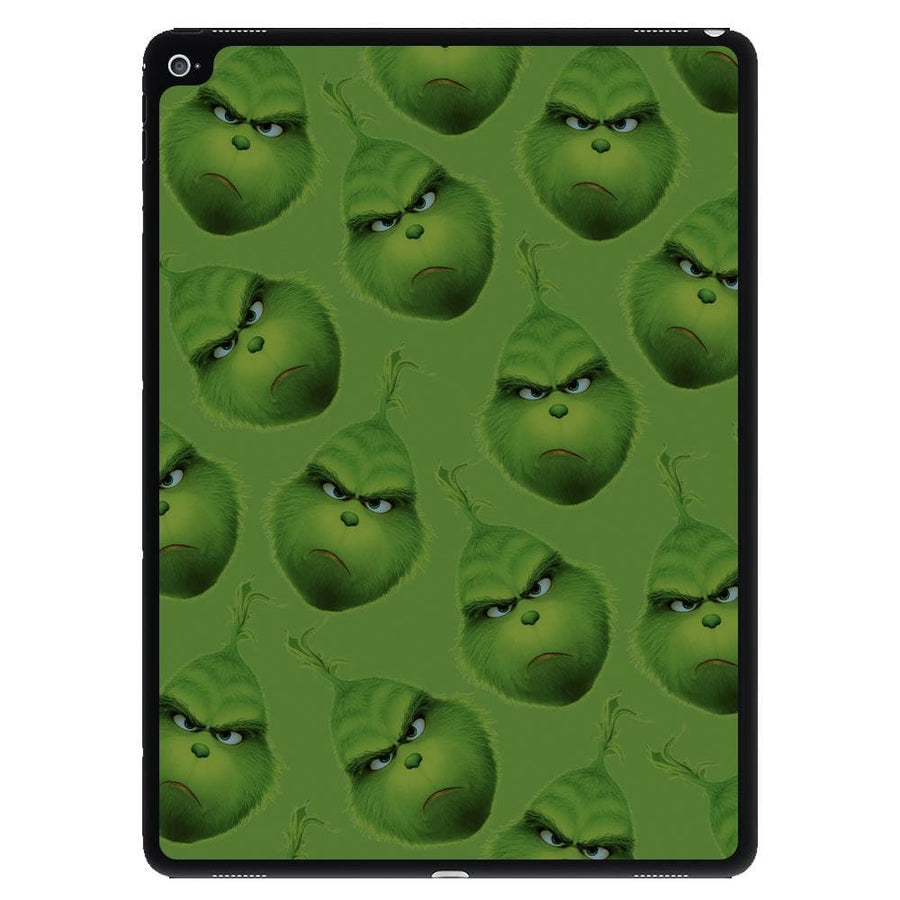 Grinch Face Pattern - Christmas iPad Case