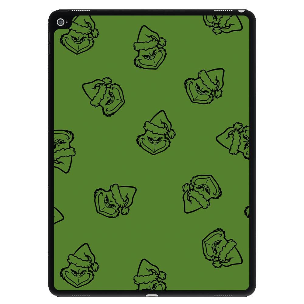 Silhouette Face Grinch Pattern - Christmas iPad Case