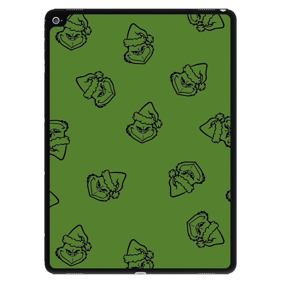 Silhouette Face Grinch Pattern - Christmas iPad Case
