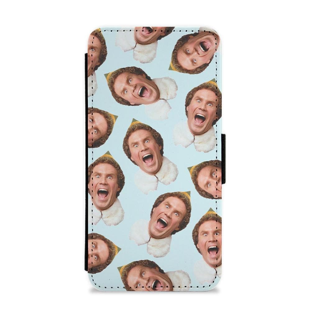 Blue Elf Face - Christmas Flip / Wallet Phone Case