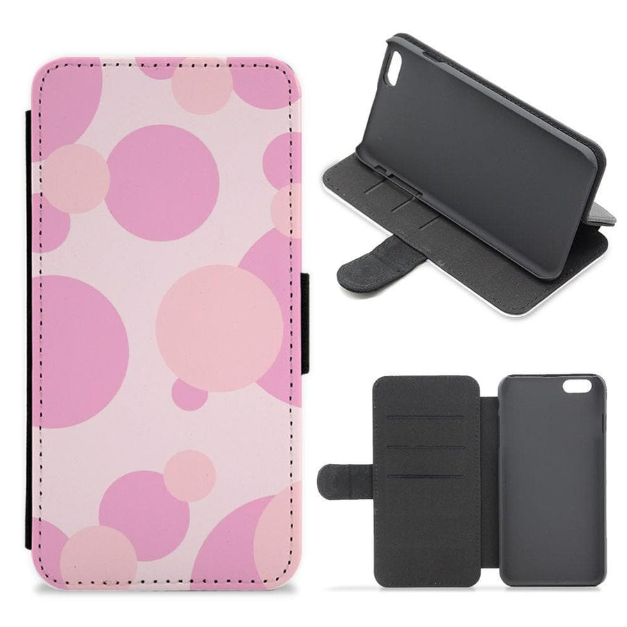 Pink Bubble Pattern  Flip / Wallet Phone Case