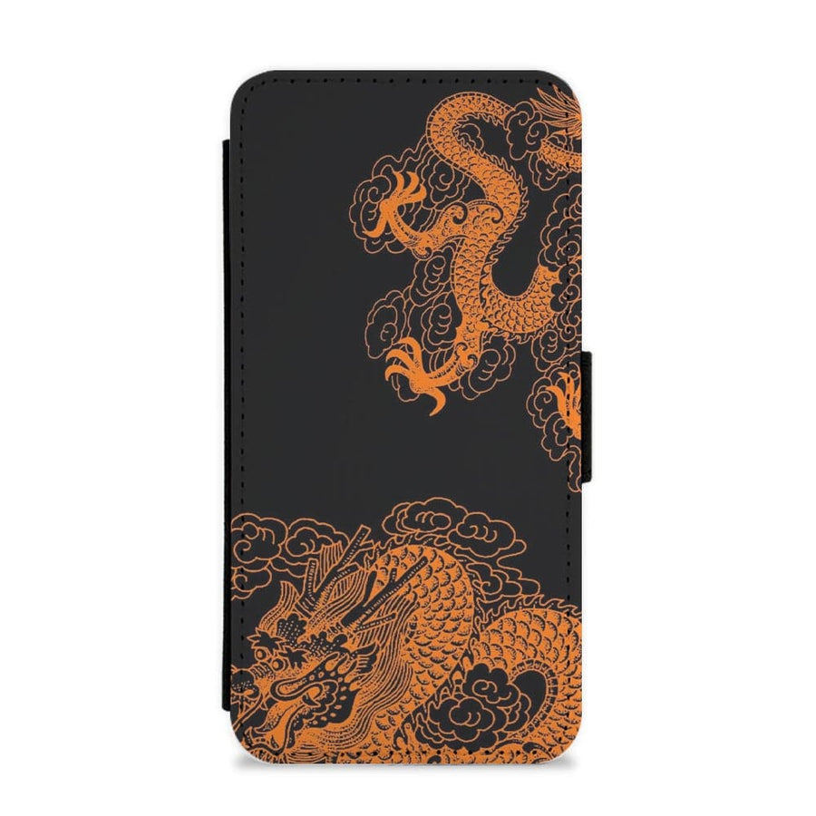 Orange Dragon Flip / Wallet Phone Case