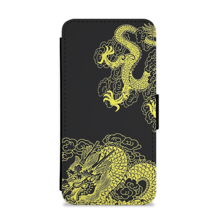 Yellow Dragon Flip / Wallet Phone Case