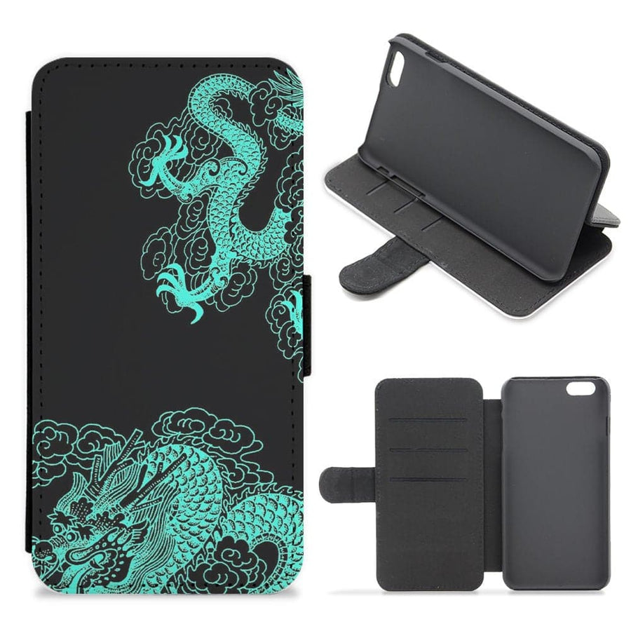 Green Dragon Flip / Wallet Phone Case