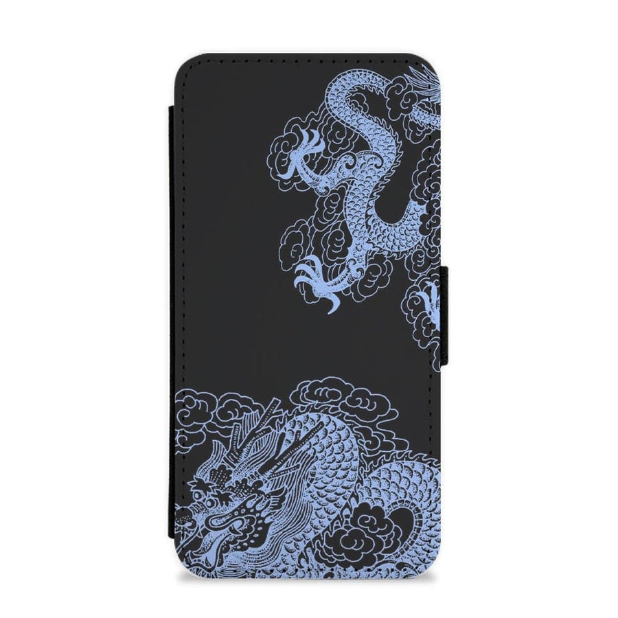 Dark Blue Dragon Flip / Wallet Phone Case