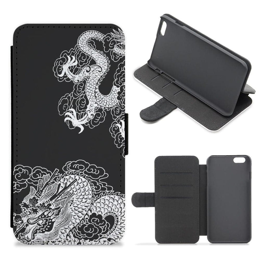 White Dragon Flip / Wallet Phone Case