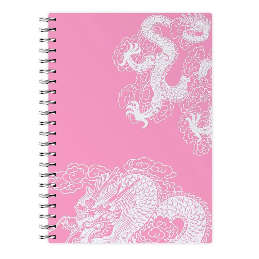 Pink Background Dragon Notebook