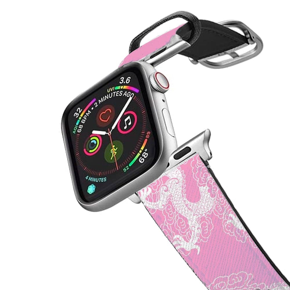 Pink Background Dragon Apple Watch Strap