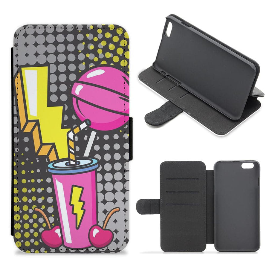 Lightning Lollipop - Pop Art Flip / Wallet Phone Case